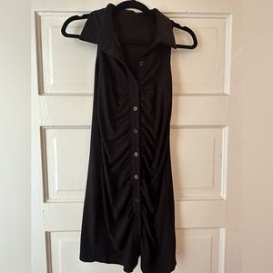 Black button up dress